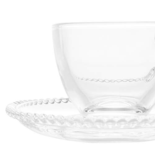 Conjunto 4 Xícaras Café Cristal com Pires Pearl 2