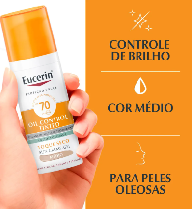 Protetor Solar Facial Oil Control Cor Média FPS 70 4