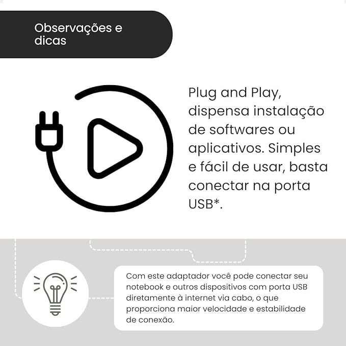 Adaptador Ethernet USB para Gigabit 4
