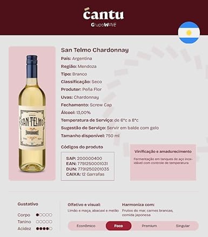 Vinho Branco San Telmo Chardonnay 3