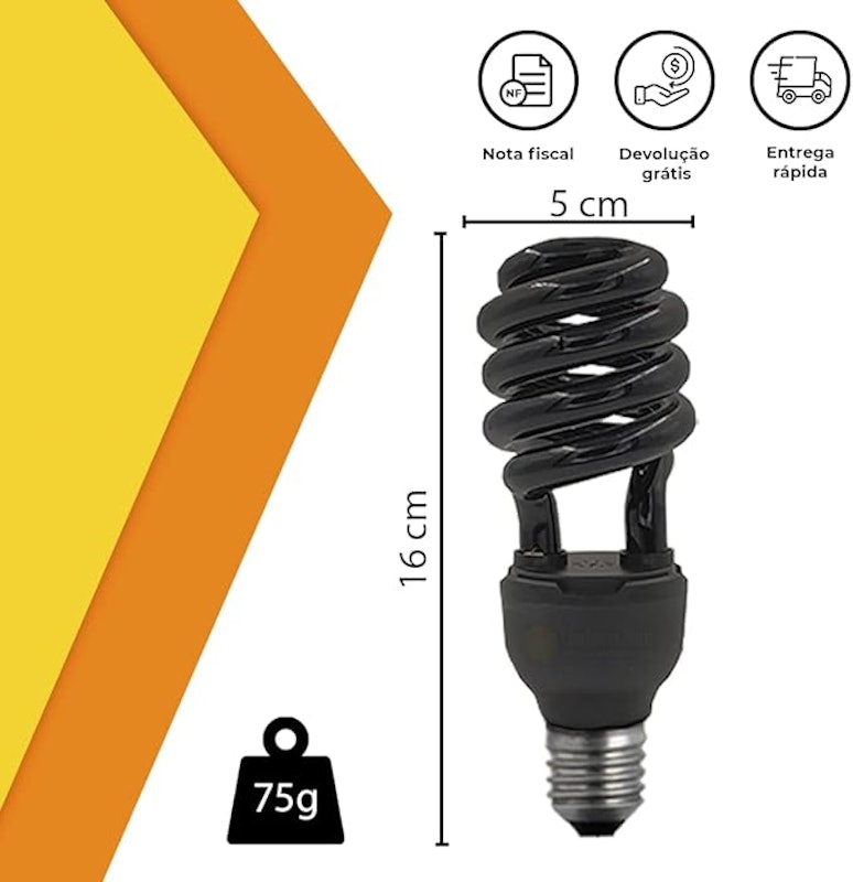 Lâmpada Luz Negra 36 W Espiral - Efeito Neon 4
