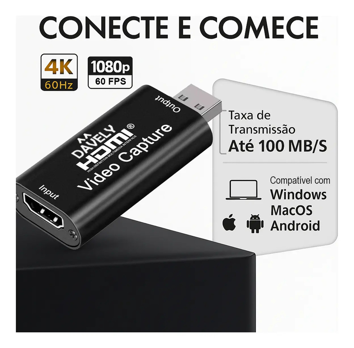 Placa de Captura HDMI 4K USB 2.0 Davely 5
