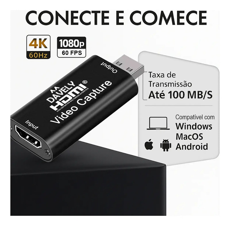 Placa de Captura HDMI 4K USB 2.0 Davely 5