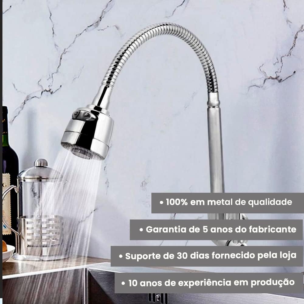 Torneira para Cozinha Gourmet com Tubo Flexível para Parede 3