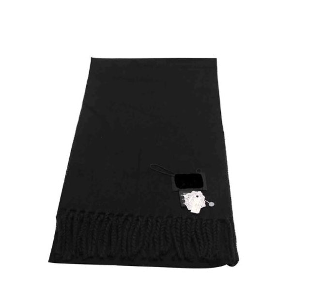 Cachecol de Lã Liso Preto 4