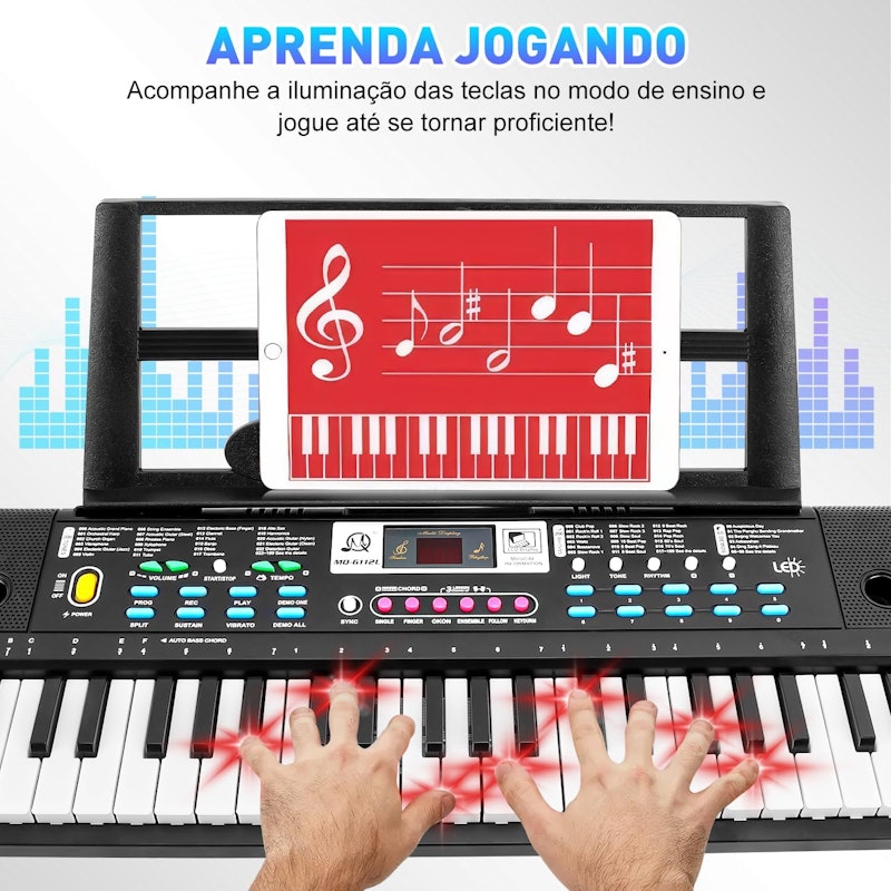 Teclado Musical Digital 61 Teclas Iluminadas Truerza 5