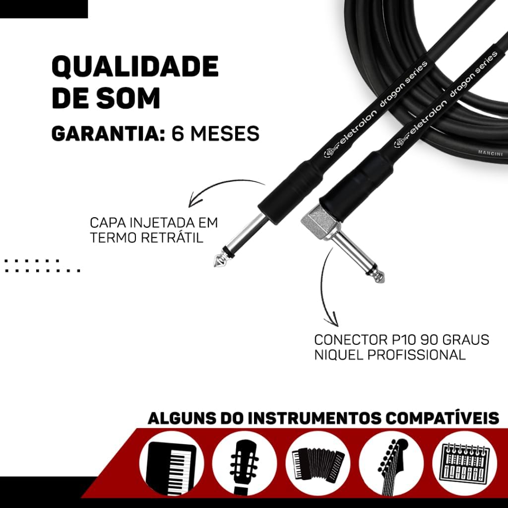 Cabo P10 / P10 Eletrolon Mono 3 m 2