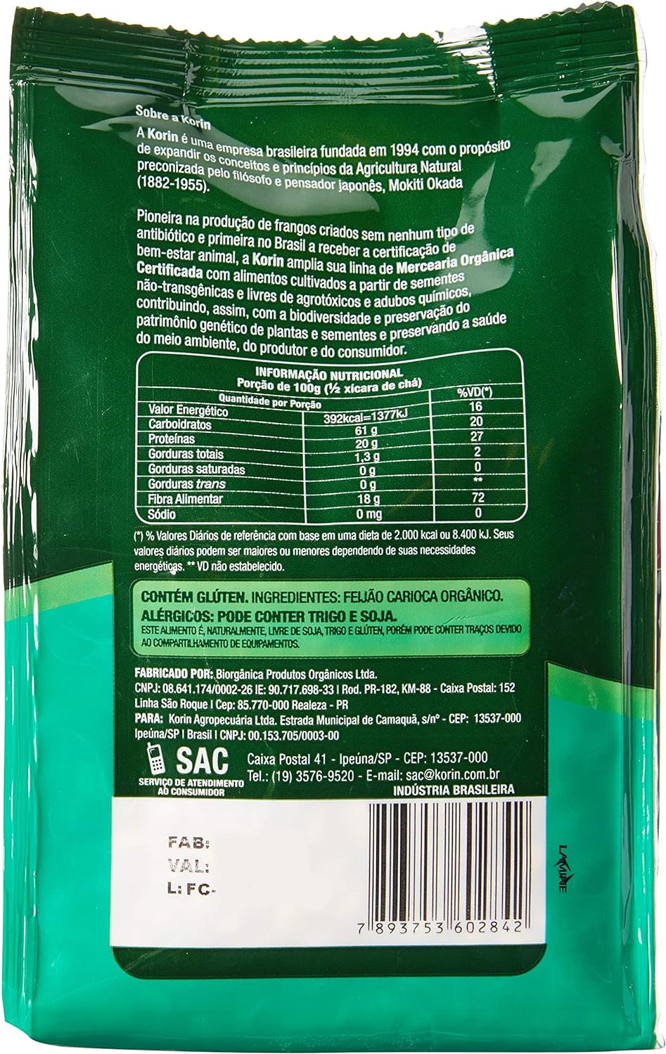 Feijão Carioca Orgânico 2