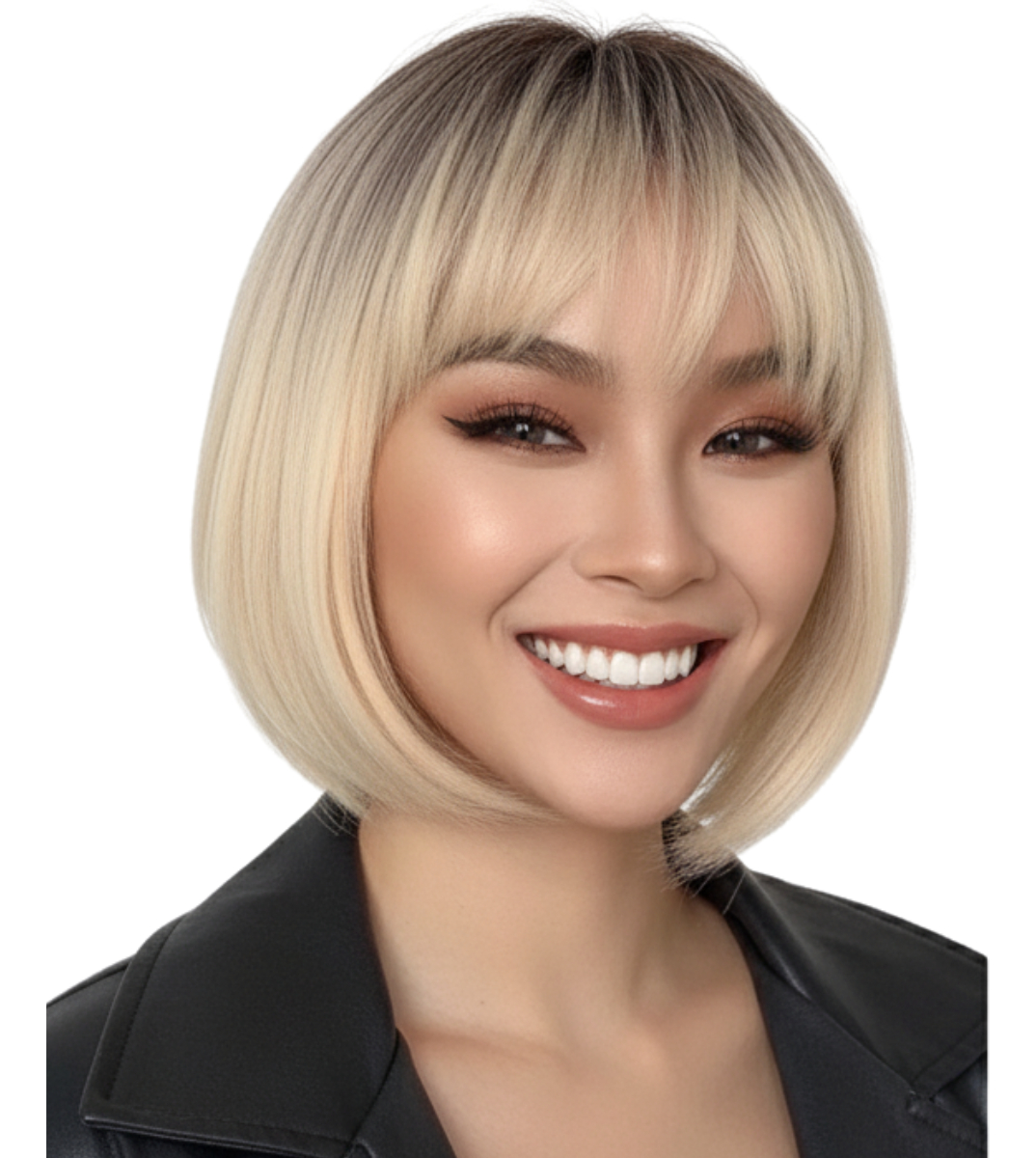 Peruca Curta com Franja Orgânica Nanda Lace Wig 1