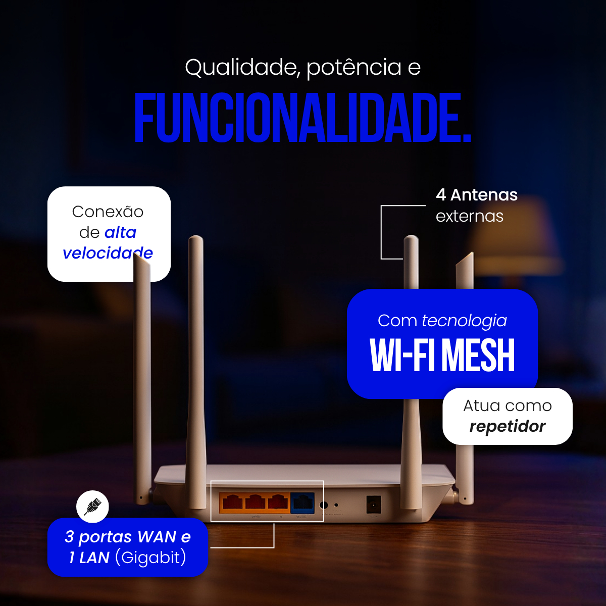 Roteador Wireless Gigabit Dual-Band AC1200 5