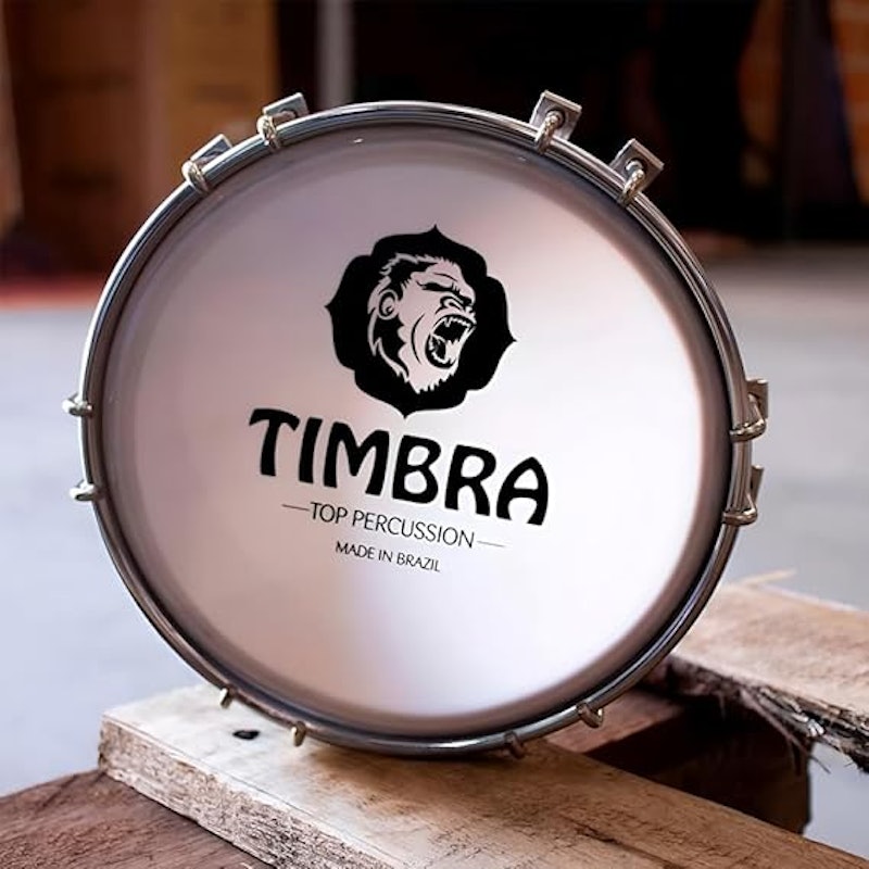 Timbra Tamborim de Madeira Freijó Aro Níquelado 6" Marrom 2