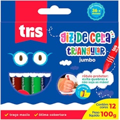 Giz de Cera Jumbo Triangular – 12 Cores
