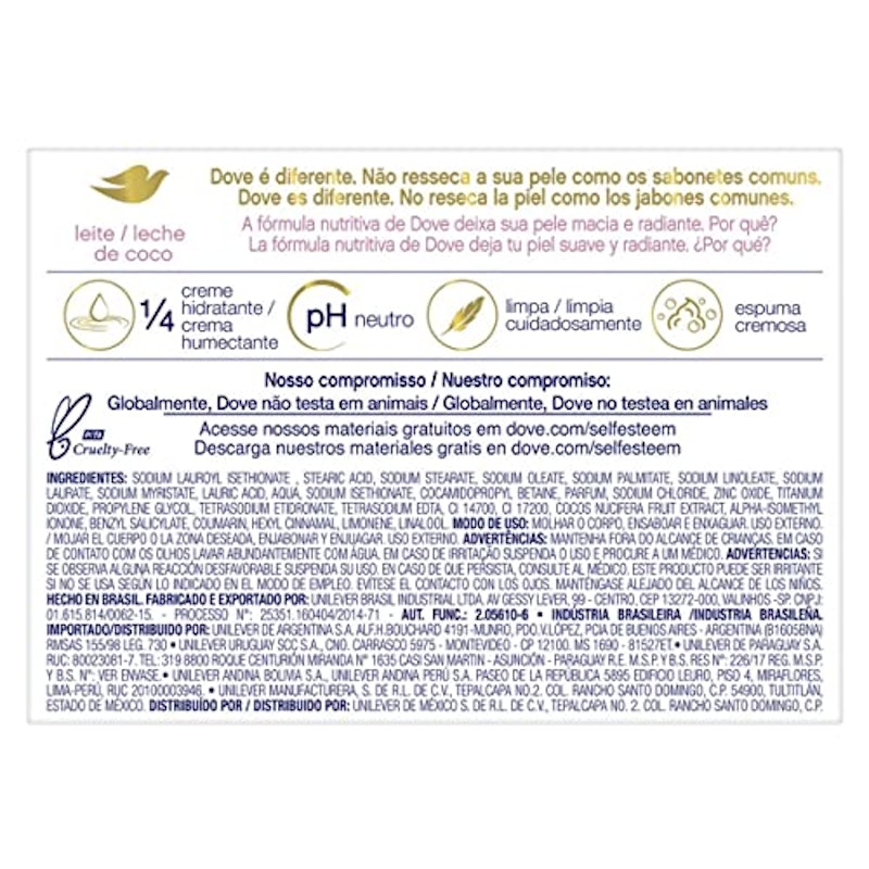 Sabonete Dove Nutrição Indulgente Leite de Coco e Jasmim 3