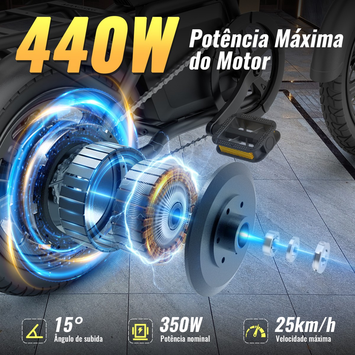 Honey Whale B20 Bicicleta Elétrica Adulto 440 W 35 km 25 km/h 2