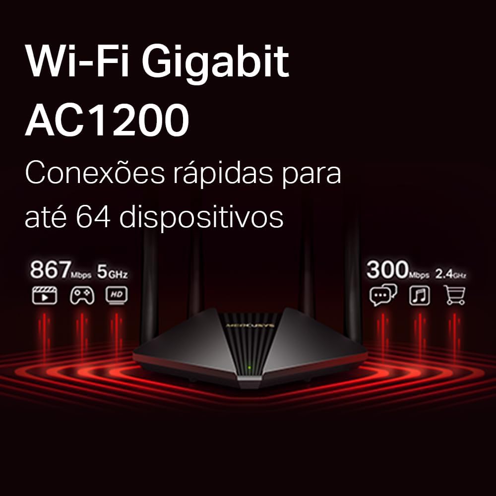 Roteador Wi-Fi 5 Gigabit Dual Band AC1200 4