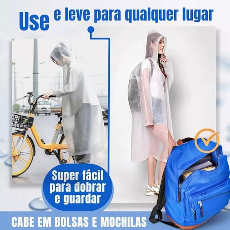 Capa de Chuva Grossa Transparente 5