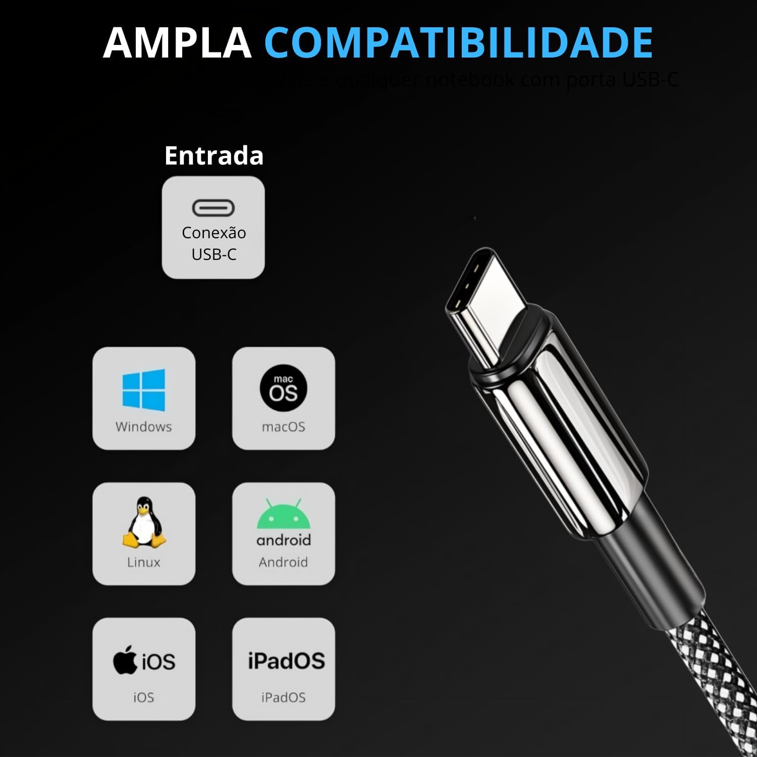 Cabo USB-C para USB-C 2 m 100 W Flensbox 5