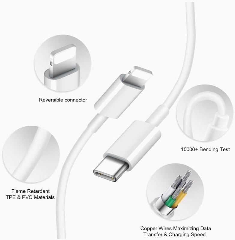 Cabo de Carregador de iPhone Fast/Carga Rápida USB-C Lightning Thecoopidea 4