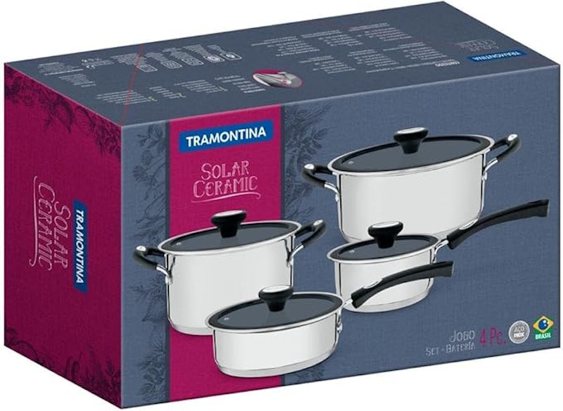 Jogo de Panelas Tramontina Solar Ceramic em Aço Inox 4 Peças 5