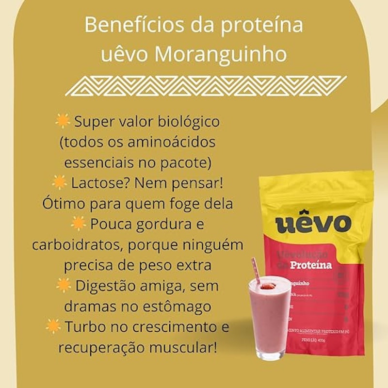 Proteína Uêvo 420 g Morango 3