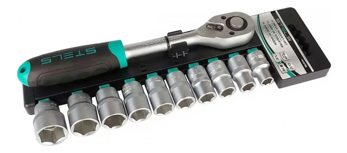 Kit de Chave Catraca e Soquetes 1/2 11 Peças Stels 2