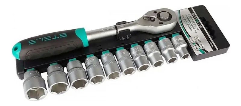 Kit de Chave Catraca e Soquetes 1/2 11 Peças Stels 2