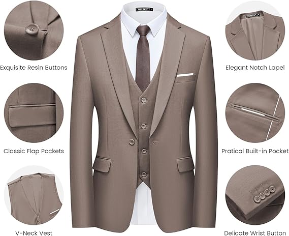 Terno Slim Fit Masculino um Botão 3 Peças Wulful 2