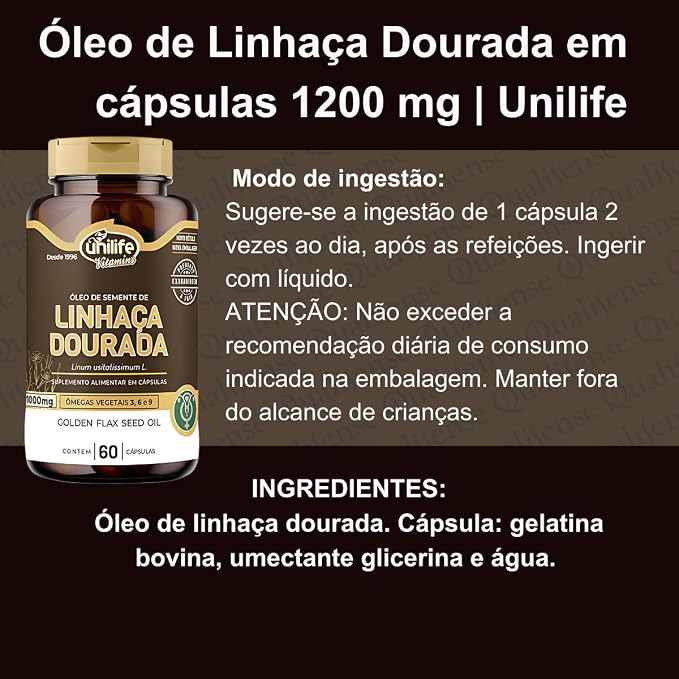 Óleo de Linhaça Dourada em Cápsulas 1200 mg 2