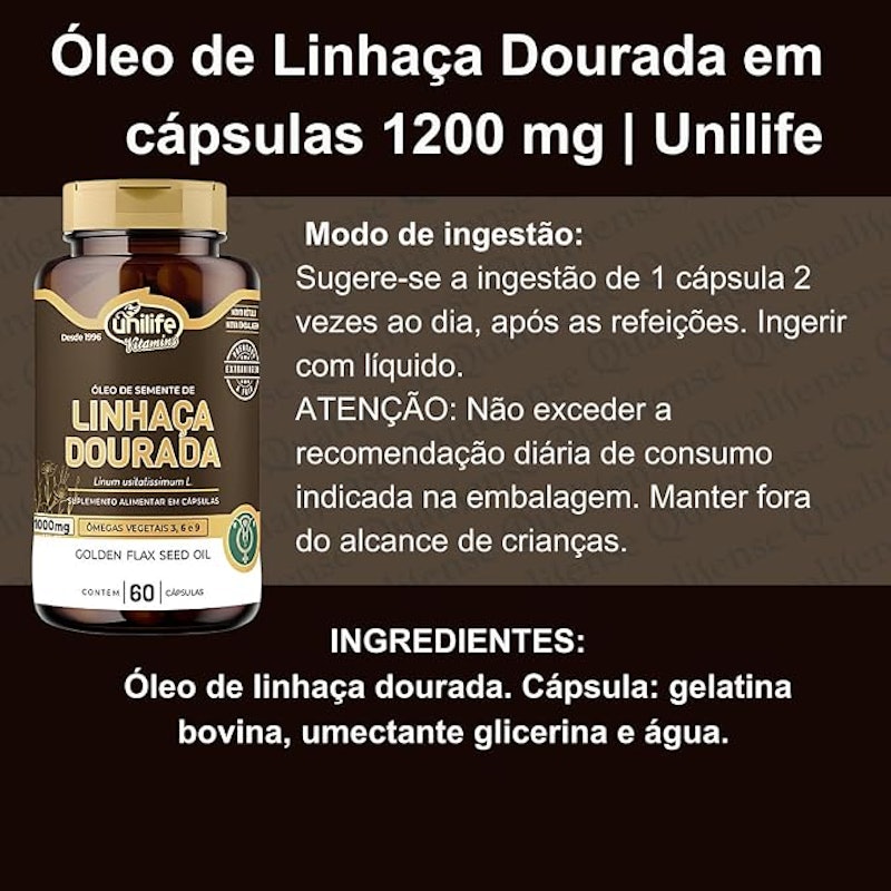 Óleo de Linhaça Dourada em Cápsulas 1200 mg 2
