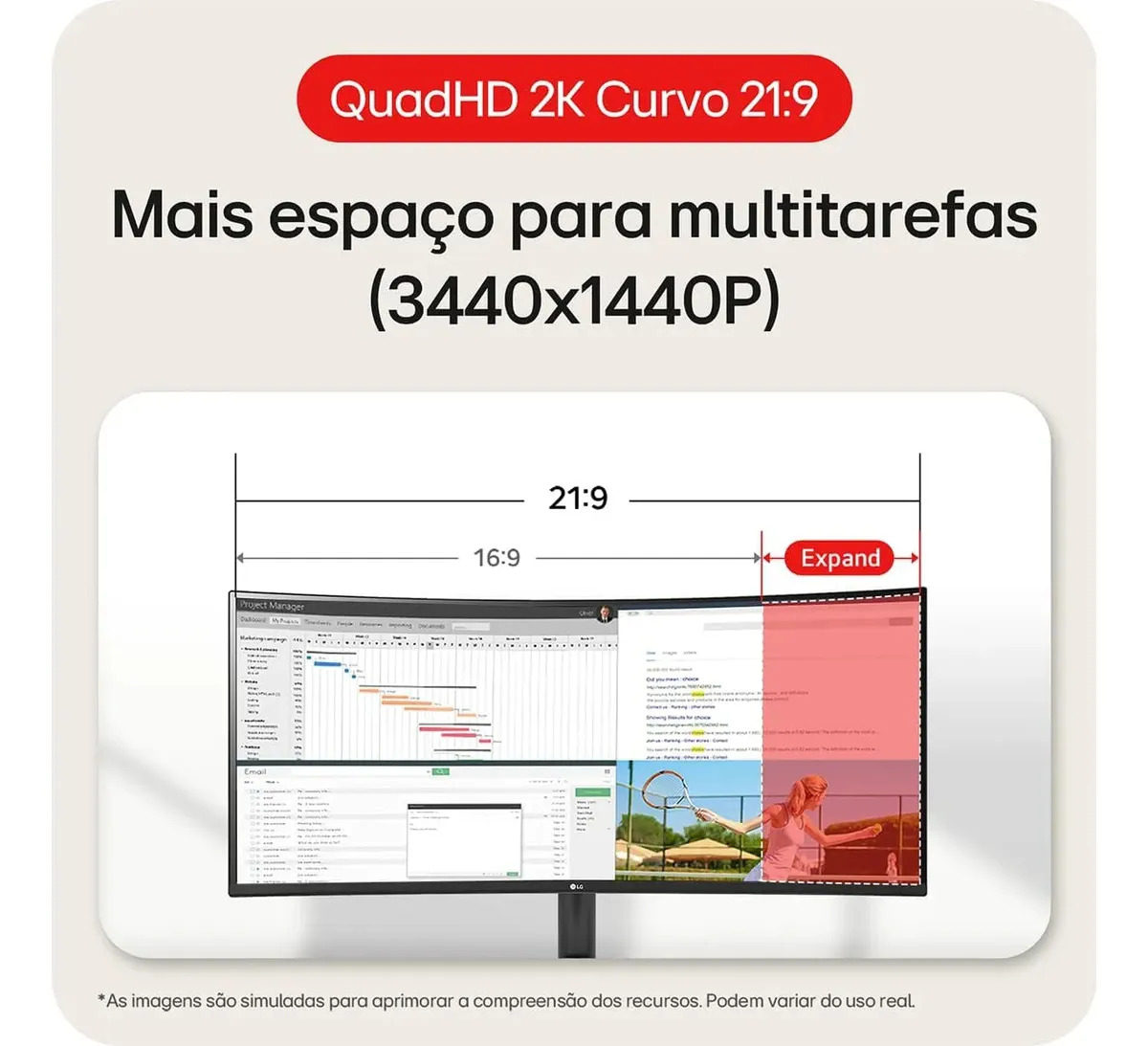 Monitor LG UltraWide Curvo 34WR50QK-B 3