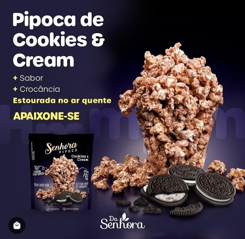 Pipoca Artesanal Cookies and Cream Da Senhora 3