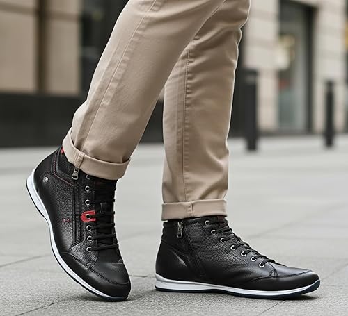 Sapatênis Masculino Couro Legítimo Cano Alto com Zíper Lateral Venture 4