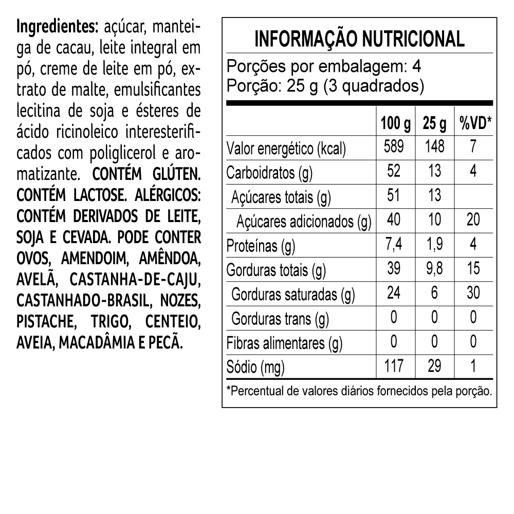 Tablete LaCreme Branco 100g 2