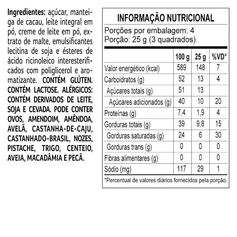 Tablete LaCreme Branco 100g 2