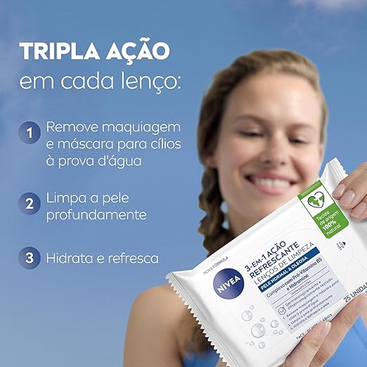 Lenços de Limpeza Facial Ação Refrescante 3 em 1 4