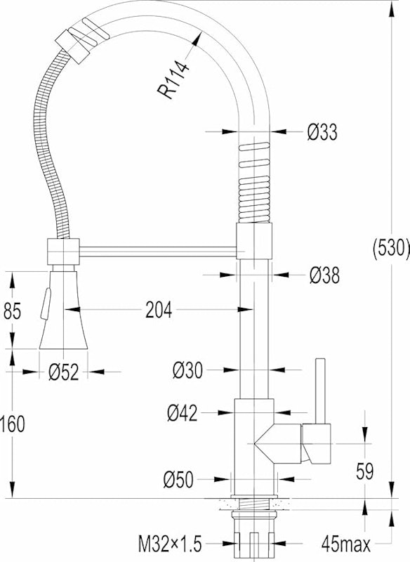 Torneira Monocomando para Cozinha de Bica Extraível 4