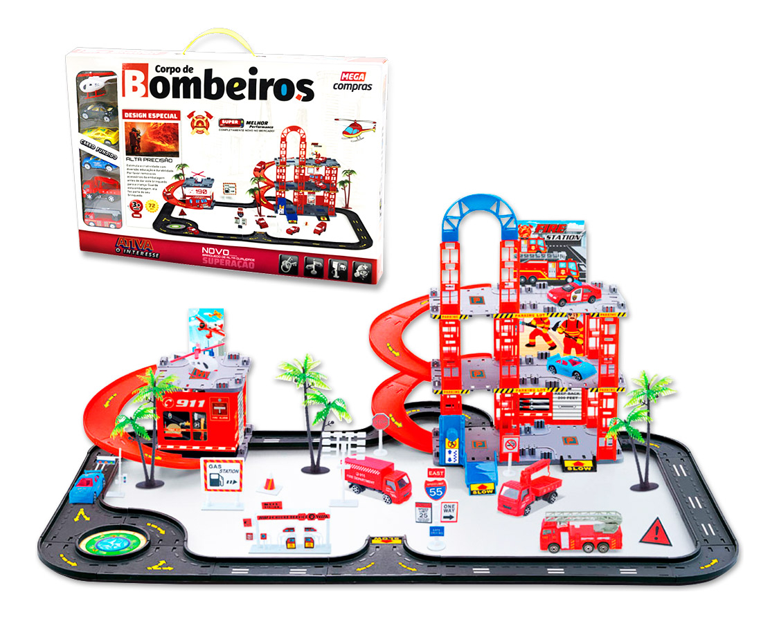 Pista Carrinhos Auto Posto com Plataforma 2