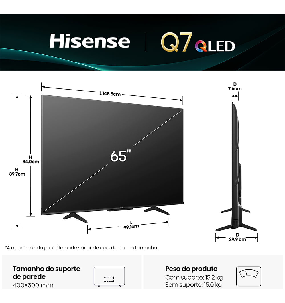Q7Q Smart TV QLED 4K 65" Hisense 2