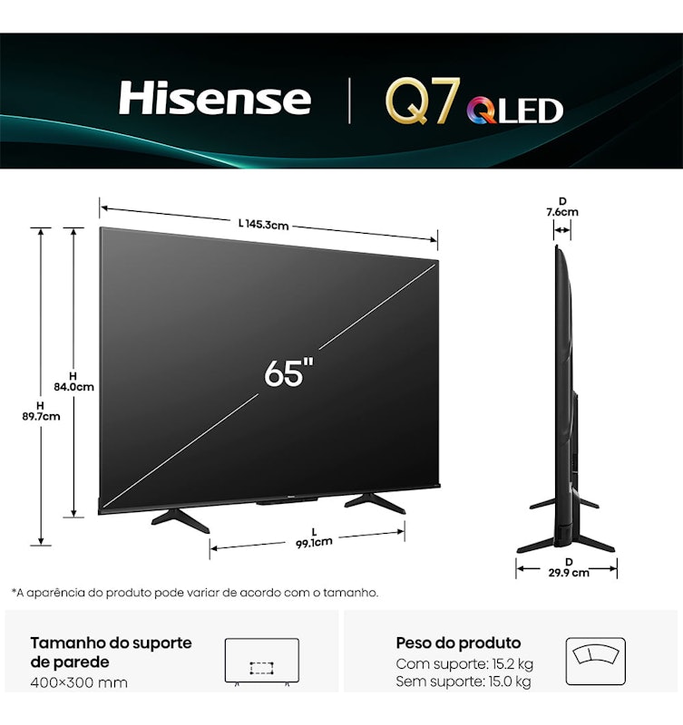 Q7Q Smart TV QLED 4K 65" Hisense 2