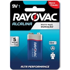Pilha 9V Alcalina Rayovac