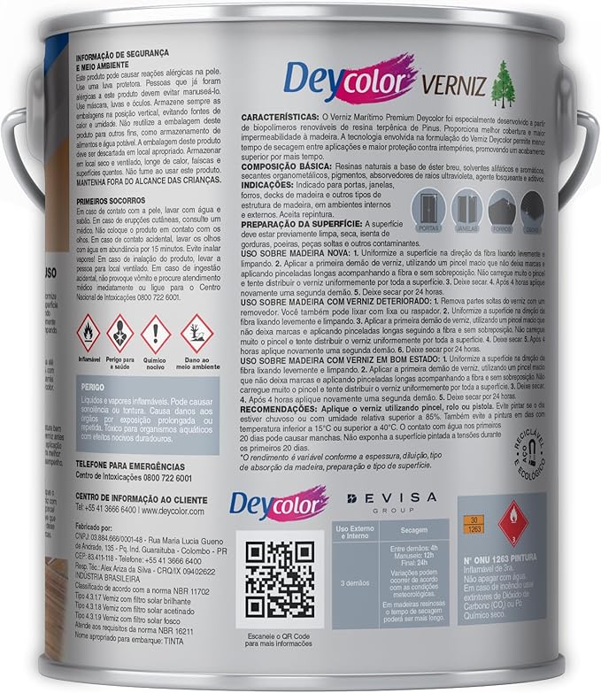 Verniz Premium Brilhante Deycolor 3,6 L 2