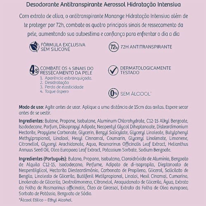 Desodorante Monange Hidratação Intensiva 5