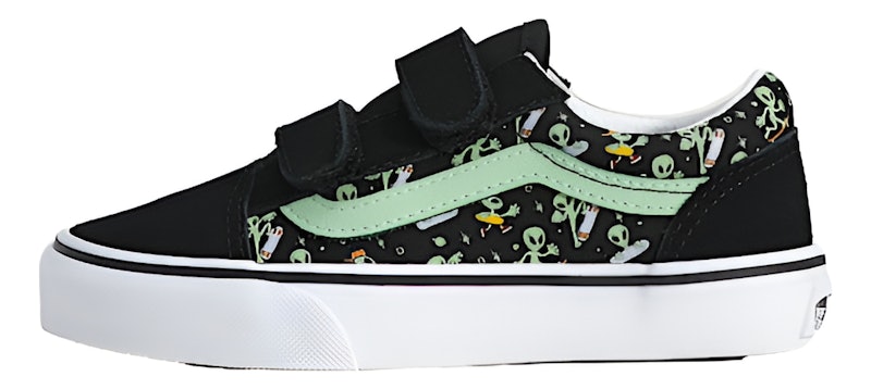 Tênis Old Skool Kids Glow Cosmic Cruisers Black Green Infantil 3