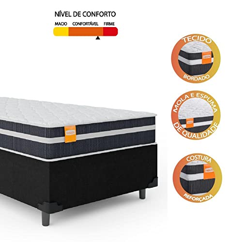 Cama Box Solteiro Colchão Molas Qatar 5
