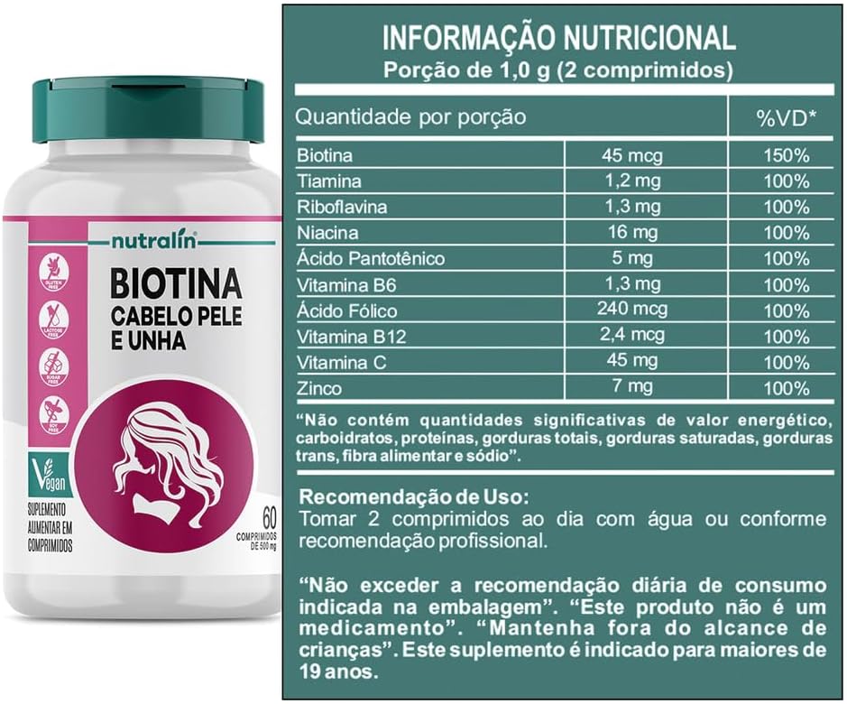 Biotina Cabelo, Pele e Unha 2