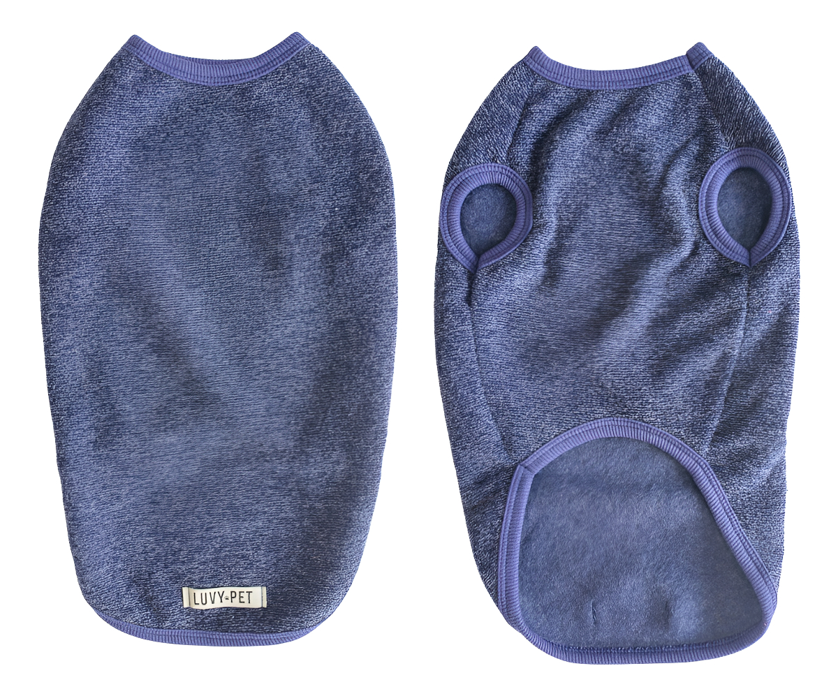 Roupa Pet Soft Bouclé Peluciado Azul Jeans 2