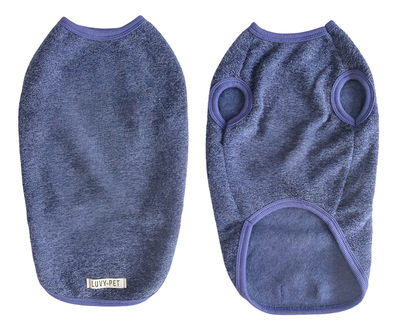 Roupa Pet Soft Bouclé Peluciado Azul Jeans 2