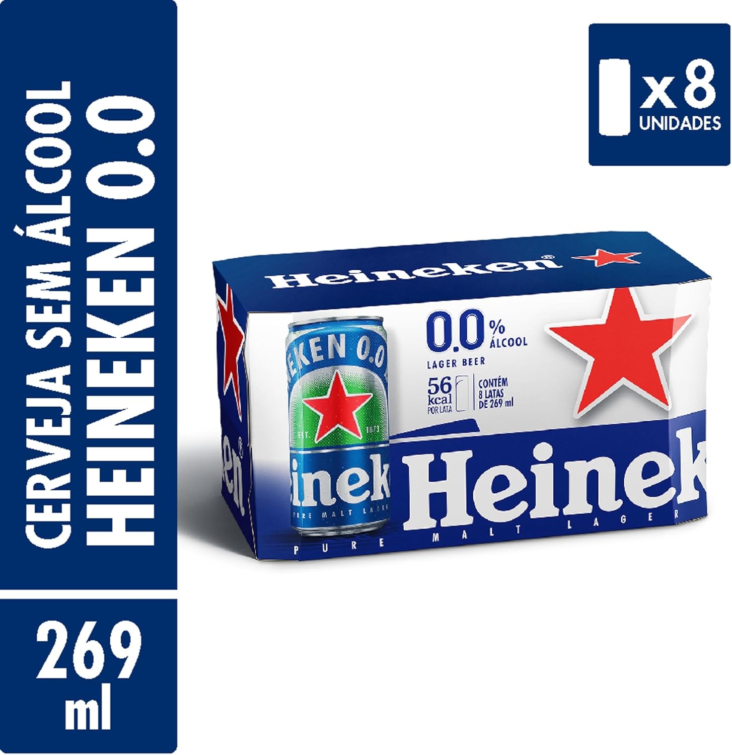 Cerveja Heineken Zero Lata 269 ml - Pack com 8 Unidades 2