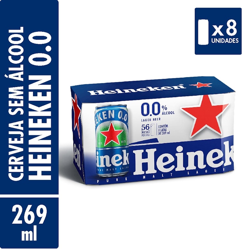 Cerveja Heineken Zero Lata 269 ml - Pack com 8 Unidades 2