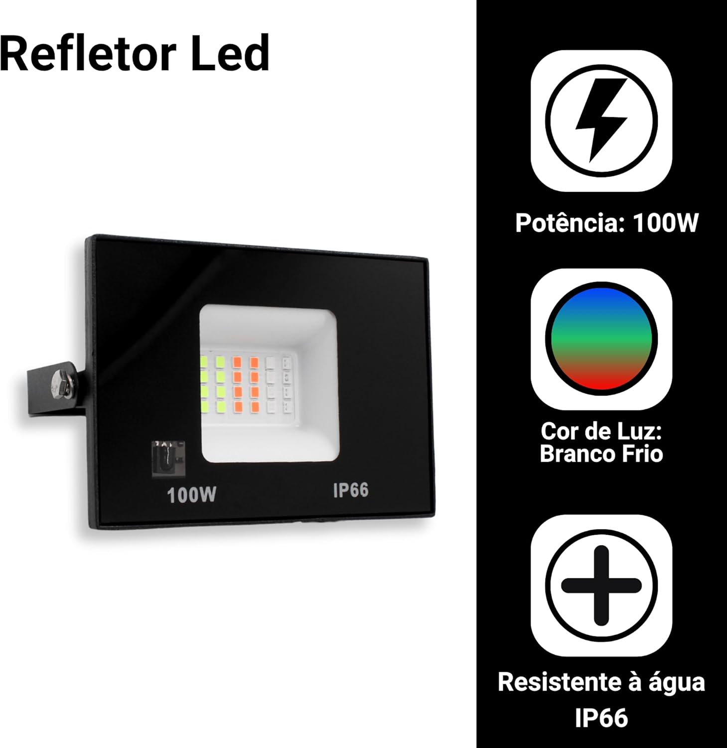 Refletor Led Holofote 100 W RGB 5